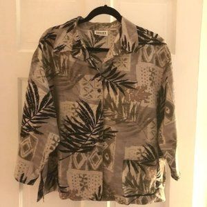 Chico's Unstructured Jacket Tropical Print Sz 3 (16-18)